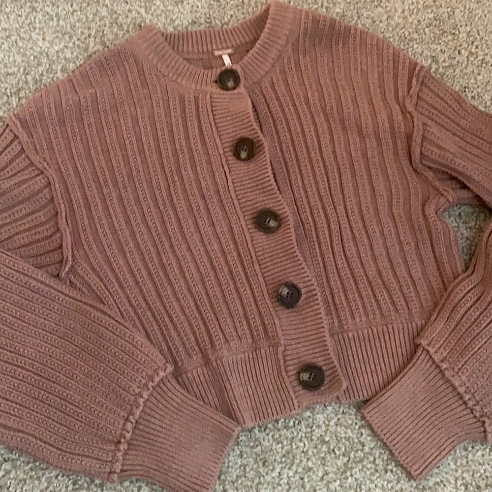 Free People Front Button Sweater